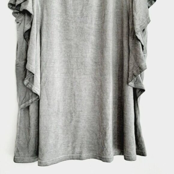 GRACE & LACE Burnout Cold-shoulder Ruffle Top Sz M - Picture 5 of 10